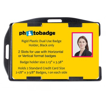 Rigid Plastic Dual Use Open-Face 2-Card Holder 50 pack